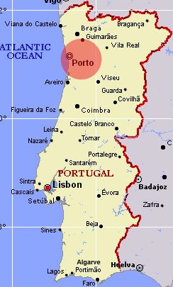 Mapa de Portugal - Porto Portugal